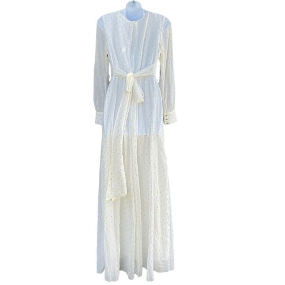 Bump Biddy White tie waist maxi metallic detail dress - Picture 4 of 8